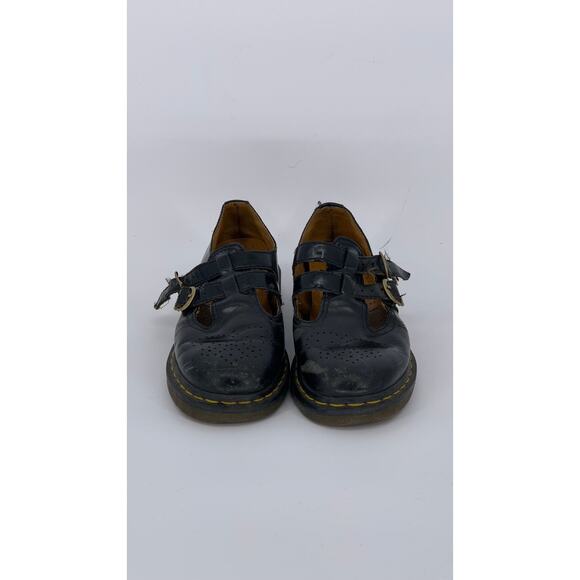 DR. MARTENS Women's Black Leather Perforated Slip-On Mary Jane Shoes SZ 7 - Picture 4 of 11